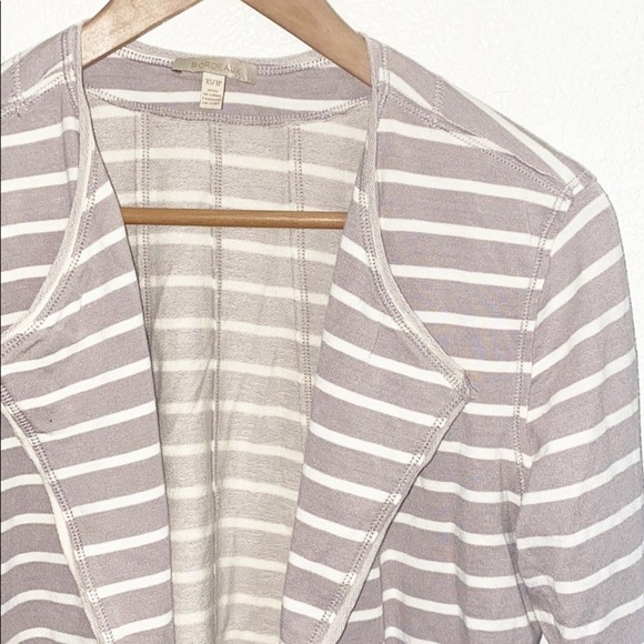 Bordeaux Anthropologie Striped Open Cardigan - Picture 3 of 9